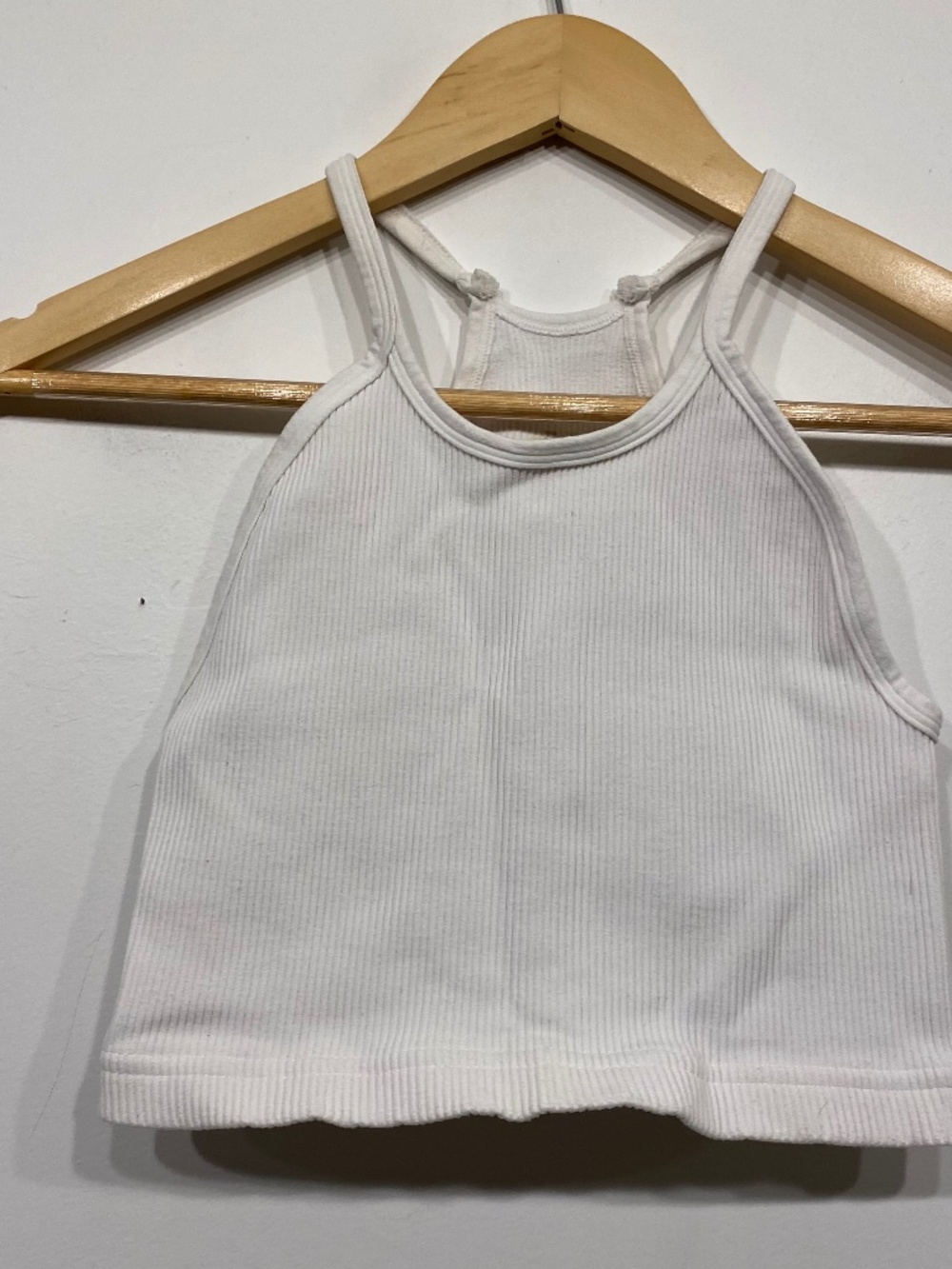 Free People Movement White Ribbed Cropped Tank Size XS/S